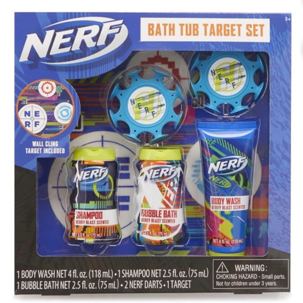 Nerf Berry Blast 6-Piece Bath Tub Target Set